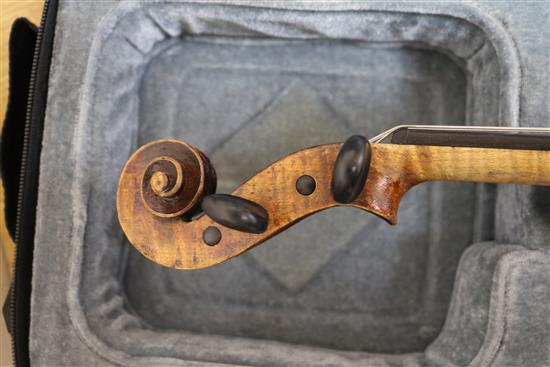 A late 19th century east European cased violin